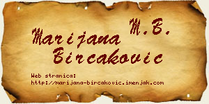 Marijana Birčaković vizit kartica